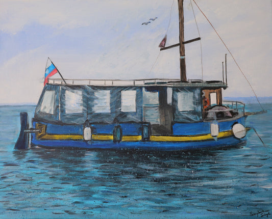 The Sailing Ship Original Acrylic Painting on 16x20 Stretched Canvas