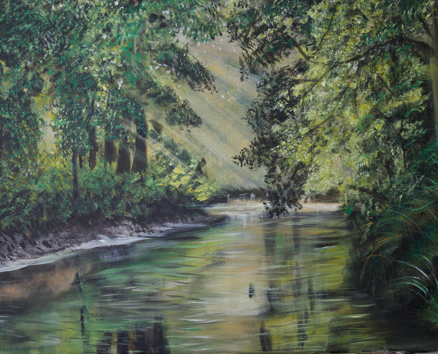 Beautiful landscape Original Acrylic Painting on 16x20 Stretched Canvas