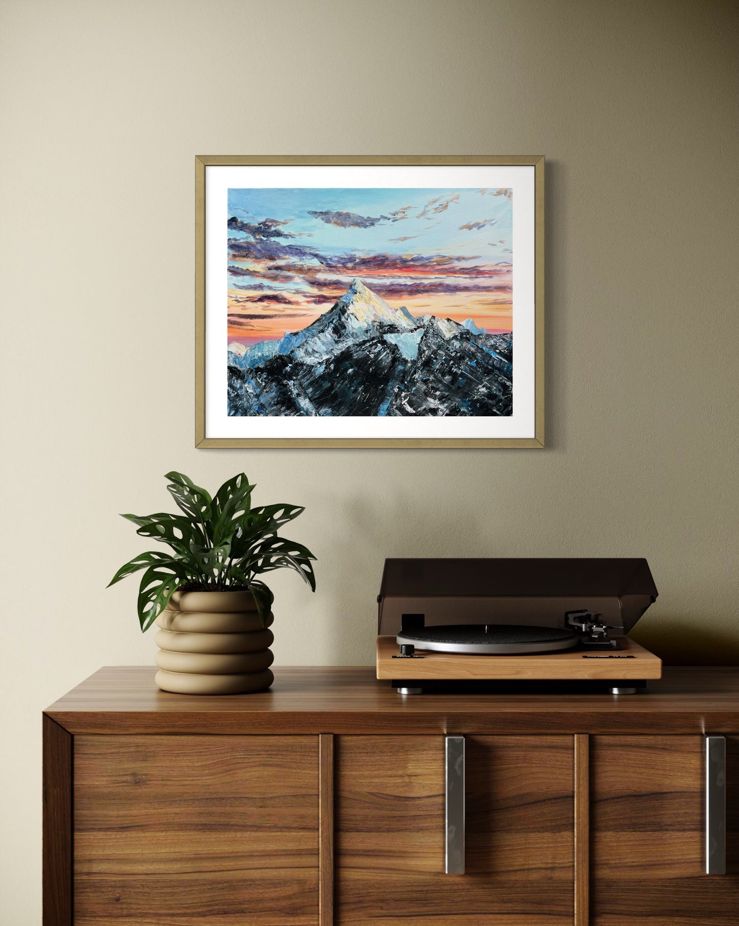 Majestic Peaks Original Acrylic Painting on 16x20 Stretched Canvas