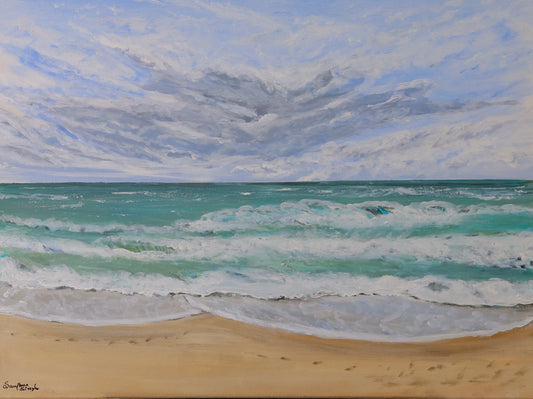 Live beach Painting Original Acrylic Painting on 18x24 Canvas